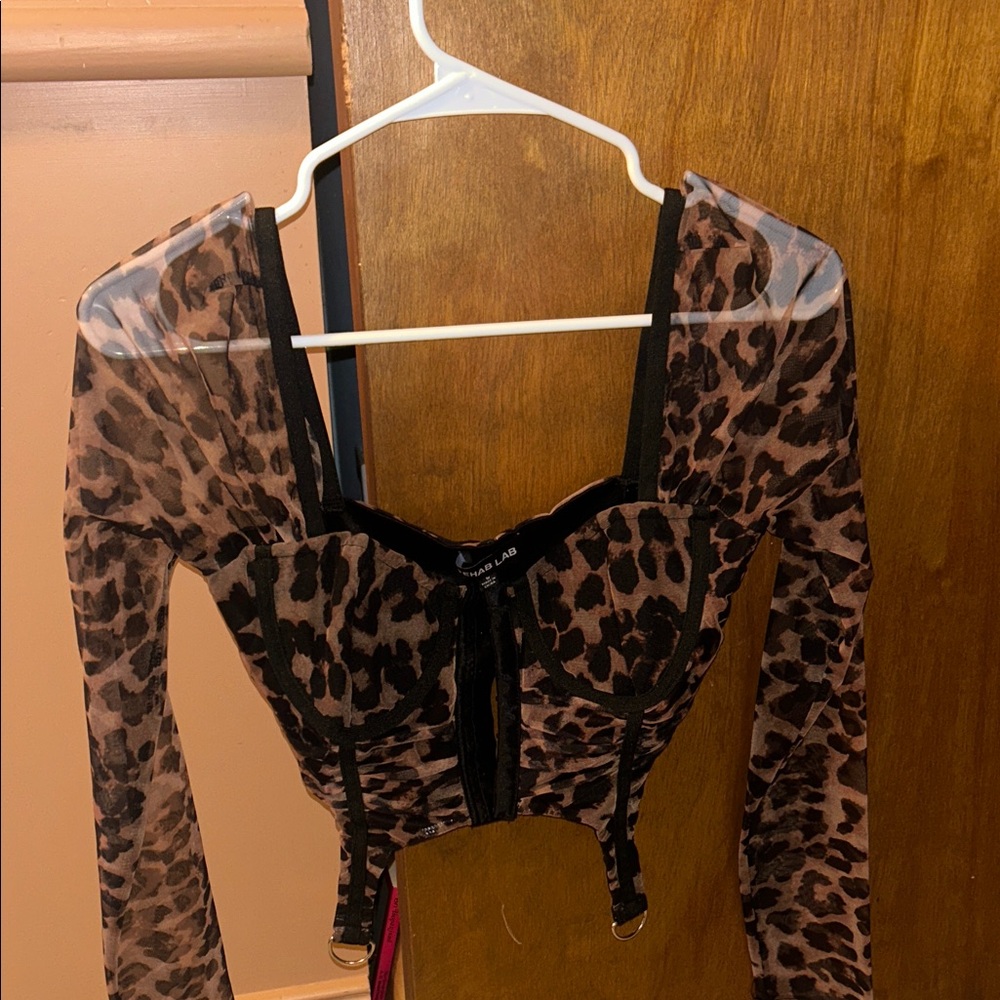 Leopard Print Long Sleeve Women's Top